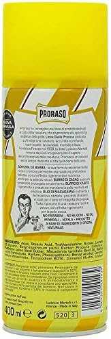 Proraso Geltona Shaving Foam maitininantis & Regenerating Maitinančios atstatomosios skutimosi putos, 400 ml