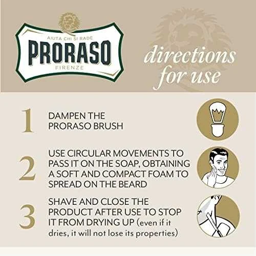 Skutimosi muilas jautriai odai Proraso White Line Shaving Soap In a Jar, 150 ml