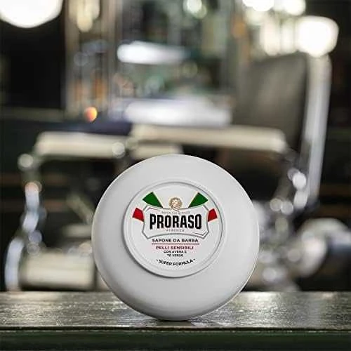Skutimosi muilas jautriai odai Proraso White Line Shaving Soap In a Jar, 150 ml