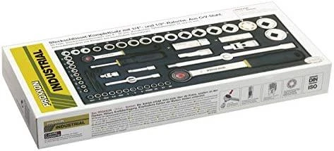 Galvučių rinkinys 1/4"+1/2" 56 dalių PROXXON