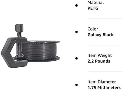 Plastikas Prusa PETG 1.75mm 1kg - Galaxy Juodas