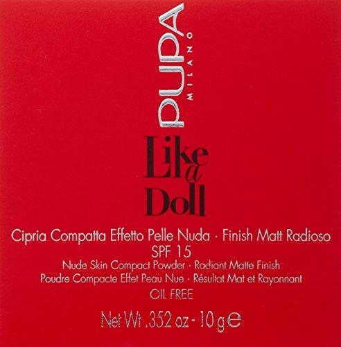 Pupa Milano Like A Doll Nude Skin Compact Powder 003 Natural rusvai gelsvas, 10 g