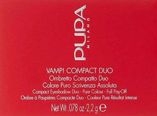 Pupa Milano Pupa Vamp! Compact Duo Eyeshadow akių šešėliai, atspalvis: 004 Amber Bronze, 2.2 g