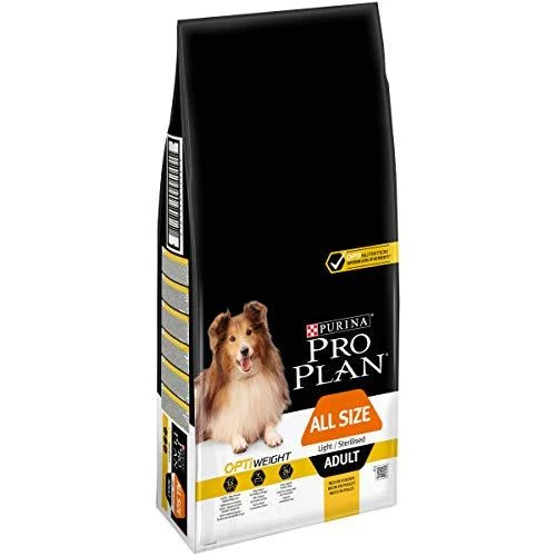 Purina Pro Plan OPTIWEIGHT All Sizes Adult Dog vištiena 14 kg, visų veislių suaugusių šunų sausas pašaras svoriui kontroliuoti