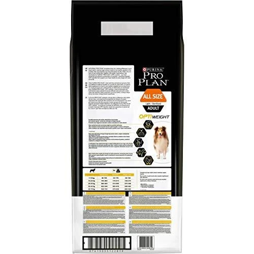 Purina Pro Plan OPTIWEIGHT All Sizes Adult Dog vištiena 14 kg, visų veislių suaugusių šunų sausas pašaras svoriui kontroliuoti