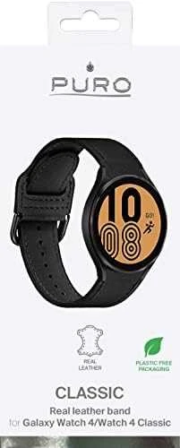 Išmaniojo laikrodžio Samsung Galaxy Watch 4/4 Classic odinis dirželis, Juodos spalvos