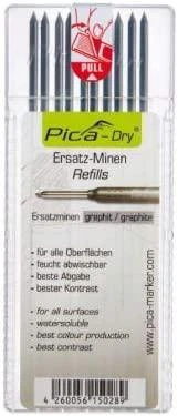 Pica Marker Pica Dry Refills, grafito spalvos (keičiamos šerdelės) 10 vnt.