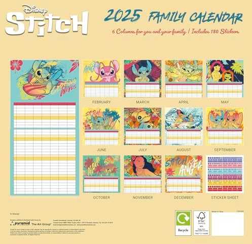 Bookshop Lilo & Stitch 2025 Family Planner Calendar