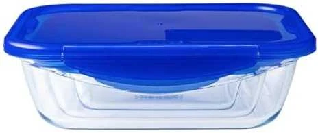 Pyrex 283PG00/7044, Troškintuvas kepimui, Stačiakampis, Stiklas, Plastikas, Skaidrus, -20 - 240 °C