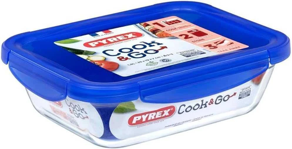 Karščiui atsparus konteineris su dangteliu Cook & Eiti 20,6 x 15,5 cm 0,8 l PYREX