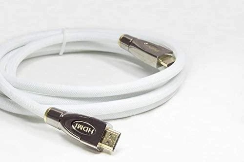 Baltas HDMI 2.0 kabelis su metalinėmis jungtimis