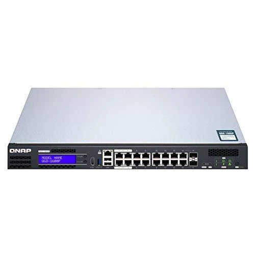 Šakotuvas QNAP QGD-1600P Valdomas Gigabit Ethernet (10/100/1000) Juoda, Pilka Maitinimas per Eternetą (PoE)