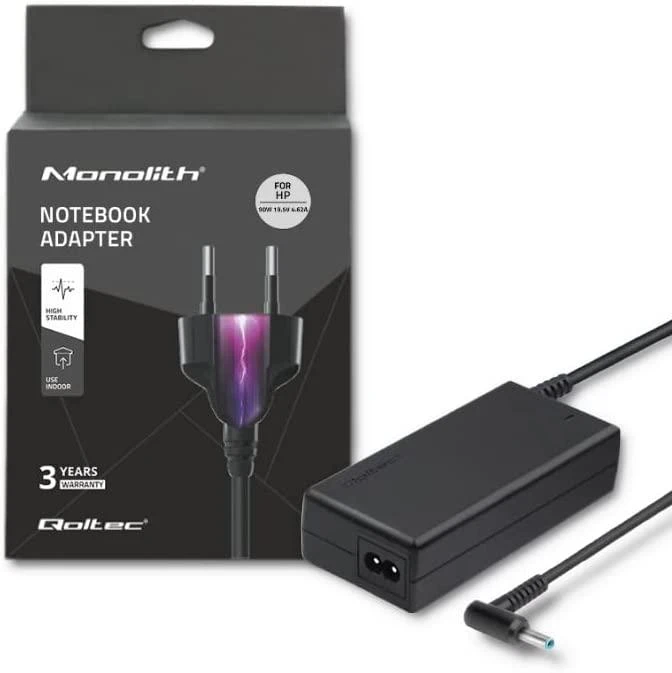QOLTEC 50052 Nešiojamas kompiuteris AC power adapter 90W 19.5V 4.62A 4.5x3.0+pin