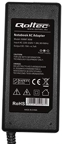 QOLTEC 50087 Nešiojamas kompiuteris AC power adapter Acer 90W 4.74 A 19V 5.5x1.7