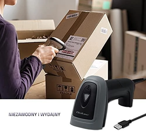 Qoltec 50863 laidinis QR & Brūkšninio kodo skaitytuvas | USB