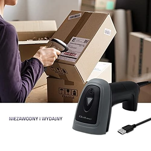 Qoltec 50863 laidinis QR & Brūkšninio kodo skaitytuvas | USB