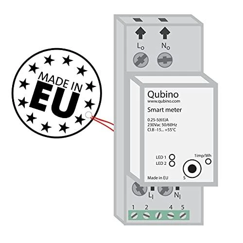 Qubino 1-fazės su-wave išmanusis elektros energijos sąnaudų matuoklis ZMNHTD1