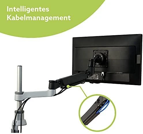 Laikiklis R-Go Tools R-Go Monitorarm 0"-32" 2TFT Max.9KG Caparo 4 Gasfeder sidabrinis
