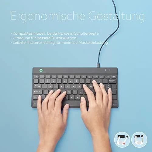 R Go Tools COMPACT BREAK Klaviatūra AZERTY - FR Juodas su laidu