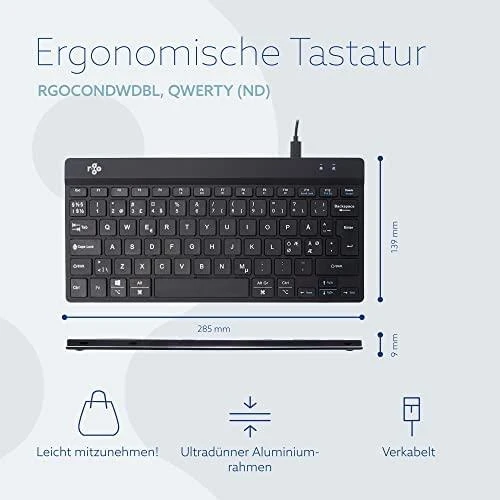 R Go Tools R-Go Klaviatūra Compact Break Nordic-išdėstymas juodas