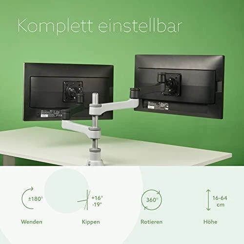 Laikiklis R-GO Tools 2 monitorių iki 26 "Zepher 4 C2 (RGOVLZE4TWSI)