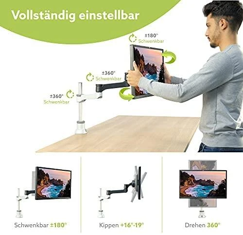 Laikiklis R-GO Tools 2 monitorių iki 26 "Zepher 4 C2 (RGOVLZE4TWSI)