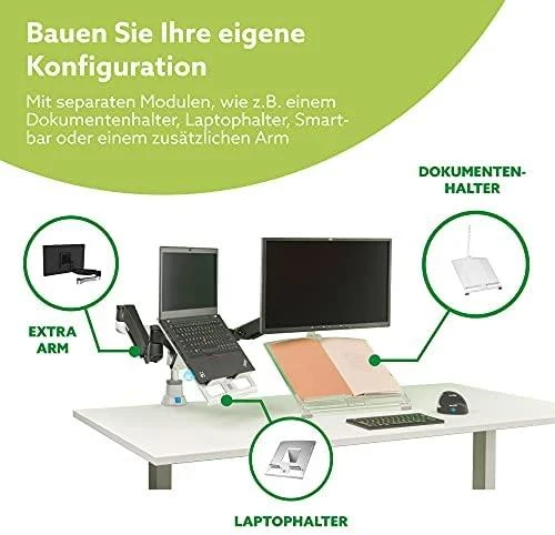 Laikiklis R-GO Tools 2 monitorių iki 26 "Zepher 4 C2 (RGOVLZE4TWSI)