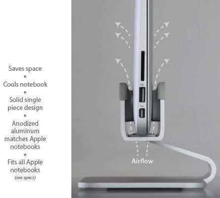 Carruzzo Rain Design mTower Nešiojamojo kompiuterio stovas Sidabras 43,2 cm (17″)