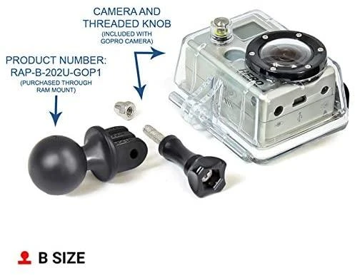 Garmin „Ram Mounts“ tvirtinimo pagrindas be pakuotės. „RAM GoPro“ tvirtinimo pagrindas 1 colio skersmens.