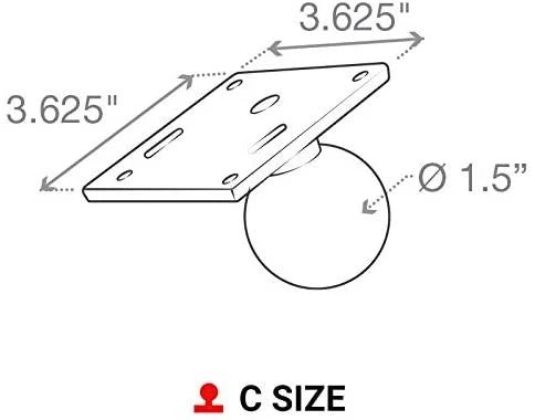Ram Mounts Tvirtina RAM 3 5/8" SQ. 75 MIL. VESA BASE SU KAMULU