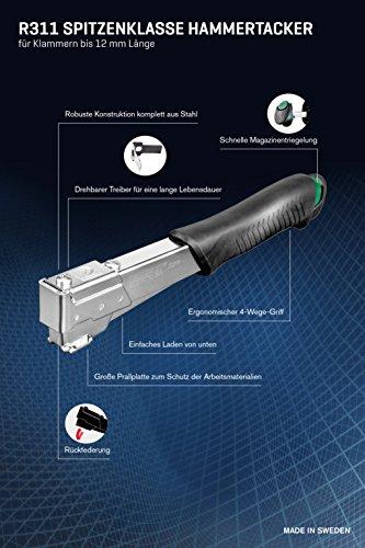 Rapid Profesionalus smūginis kabiamušis R311. Naudoja 140 tipo kabes. 6-12 mm.