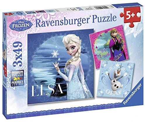 Ravensburger Dėlionė 3x49 vnt. - Frozen:  Elza, Ana ir Olafas