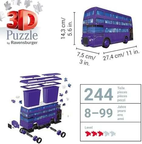 RAVENSBURGER 3D dėlionė Harry Potter Knight Bus, 216d., 11158