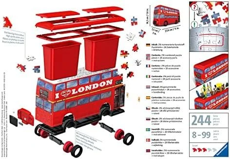 Ravensburger "3D" Dėlionė 216 vnt. - Londono autobusas: Pieštukinė