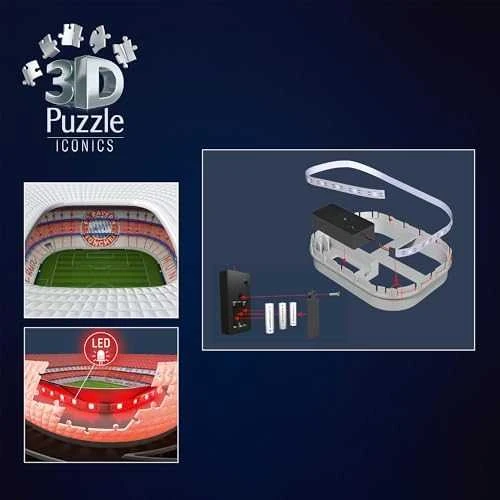Ravensburger 3D dėlionė „Iconics“: „Allianz Arena“ (naktinis leidimas)