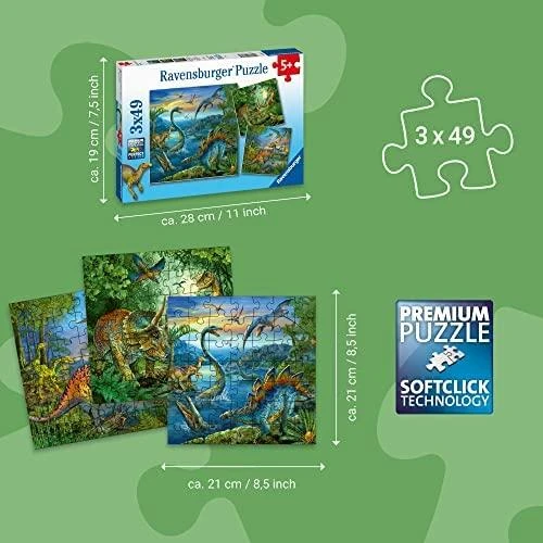 Ravensburger Dėlionė 3x49 vnt. - Dinozaurai