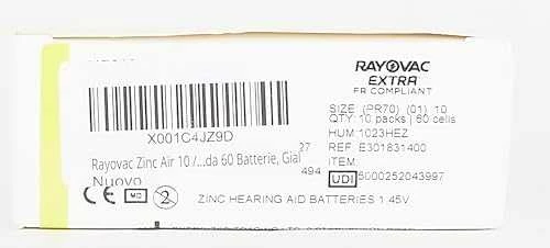 Rayovac Extra elementai klausos aparatams PR70 10, 6 vnt.