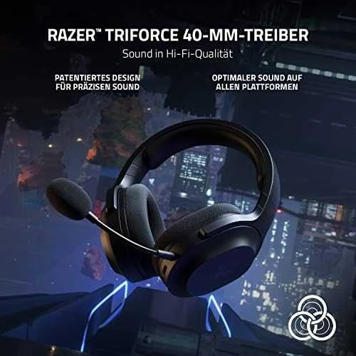 Belaidės žaidimų ausinės Razer Barracuda X (2022) | juodos spalvos
