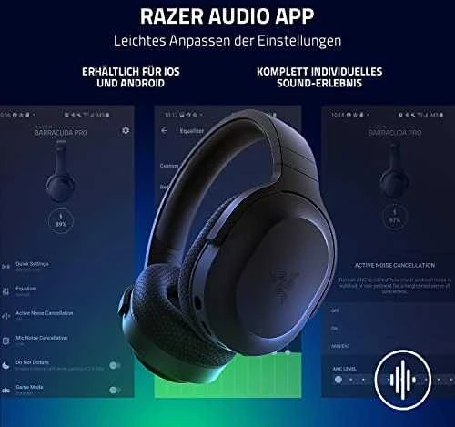 Belaidės žaidimų ausinės Razer Barracuda X (2022) | juodos spalvos