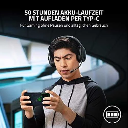 Belaidės žaidimų ausinės Razer Barracuda X (2022) | juodos spalvos
