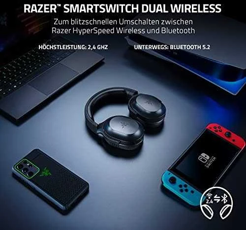 Belaidės žaidimų ausinės Razer Barracuda X (2022) | juodos spalvos