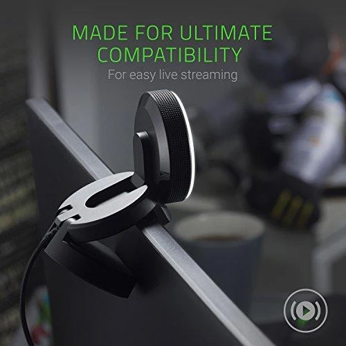 Internetinė kamera Razer Kiyo - Streaming Camera with Ring Lighting (USB Webcam, HD Video 720p, 60 FPS, Compatible with Open Broadcaster Software, Xsplit, Autofocus, Camera Clip, Tripod Connection) Juodas