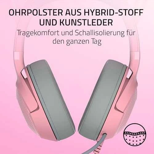 Razer Kraken Kitty V2 žaidimų ausinės, su laidu, mikrofonu, Rožinės spalvos