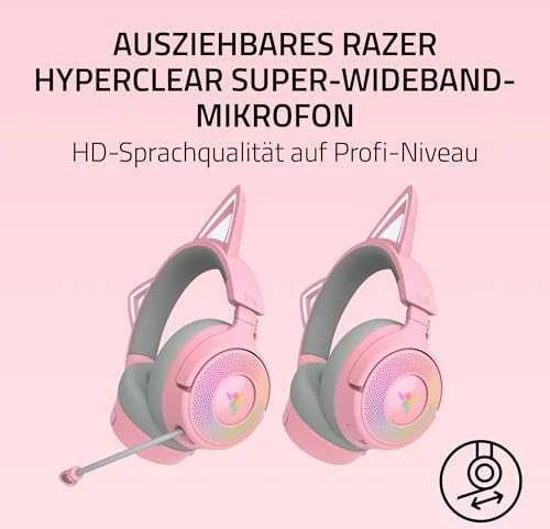 Razer | Ausinės | Kraken Kitty V3 Pro | Bluetooth | Over-Ear | Quartz