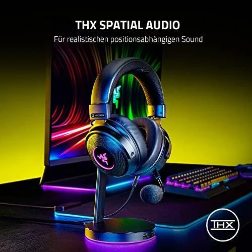 Žaidimų Ausinės Razer Kraken V3 HyperSense, USB jungtis, Chroma RGB, Juodos