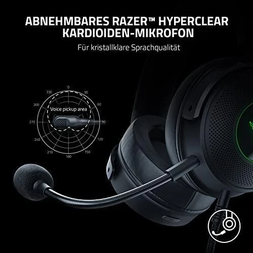 Žaidimų Ausinės Razer Kraken V3 HyperSense, USB jungtis, Chroma RGB, Juodos