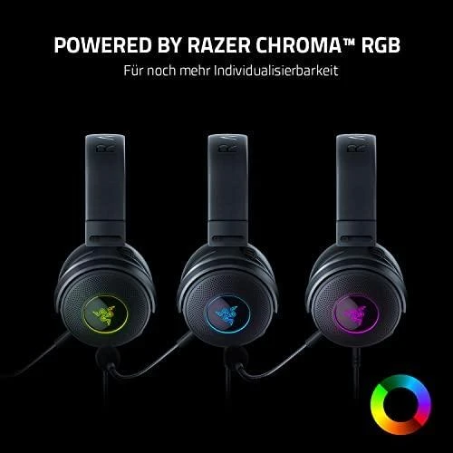 Žaidimų Ausinės Razer Kraken V3 HyperSense, USB jungtis, Chroma RGB, Juodos