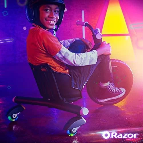 Triratis dviratis Razor RipRider 360 Lightshow, juodos spalvos