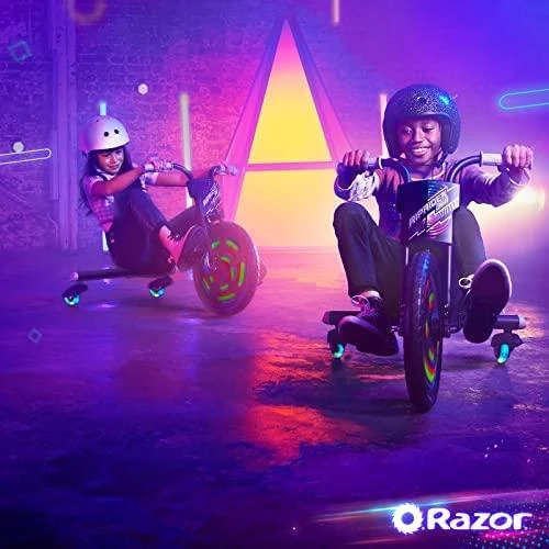 Triratis dviratis Razor RipRider 360 Lightshow, juodos spalvos