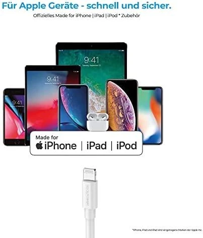 Kabelis USB Realpower USB-C - Lightning 2 m Baltas (385242)